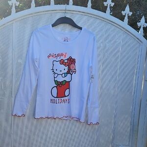Hello Kitty White and Red Long Sleeve Tee